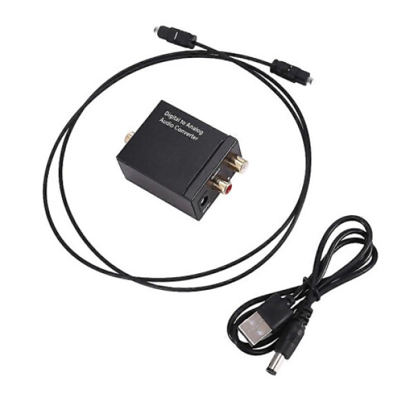 Optical Toslink to Coaxial Signal to RCA RL Audio Decoder for Digital to Analog Audio Converter